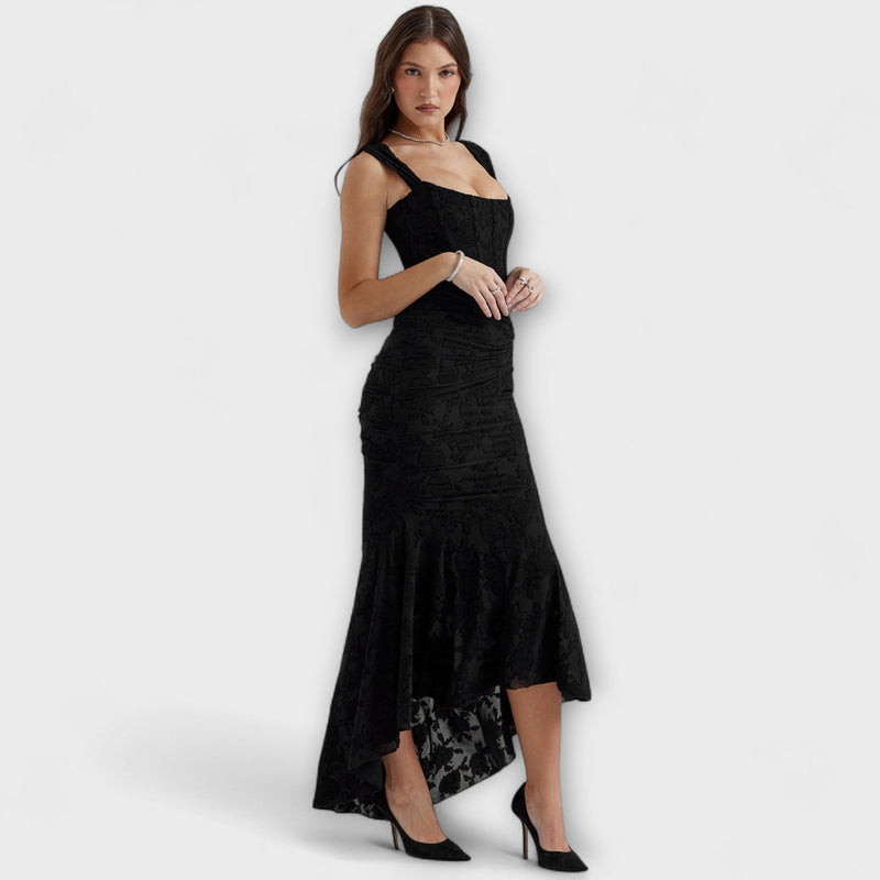 Renske - Langes Kleid mit Eleganten und Raffinierten Korsett