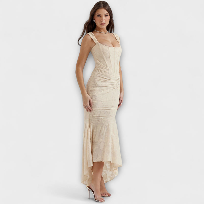 Renske - Langes Kleid mit Eleganten und Raffinierten Korsett