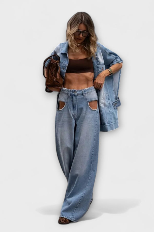 Blair - Weit geschnittenes ärmellose Denim-Set