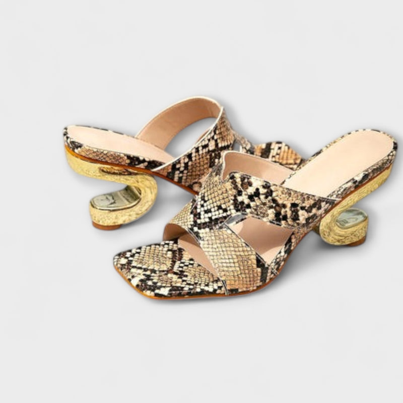 Natalie - Sandalen mit Schlangenprint
