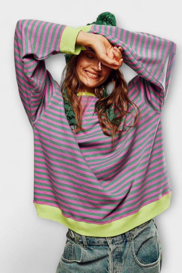 Mary - Gestreifter Oversize-Pullover