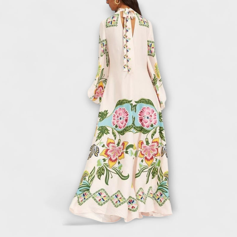 Lisa - Elegantes Maxikleid mit floralem Druck und fließendem Design