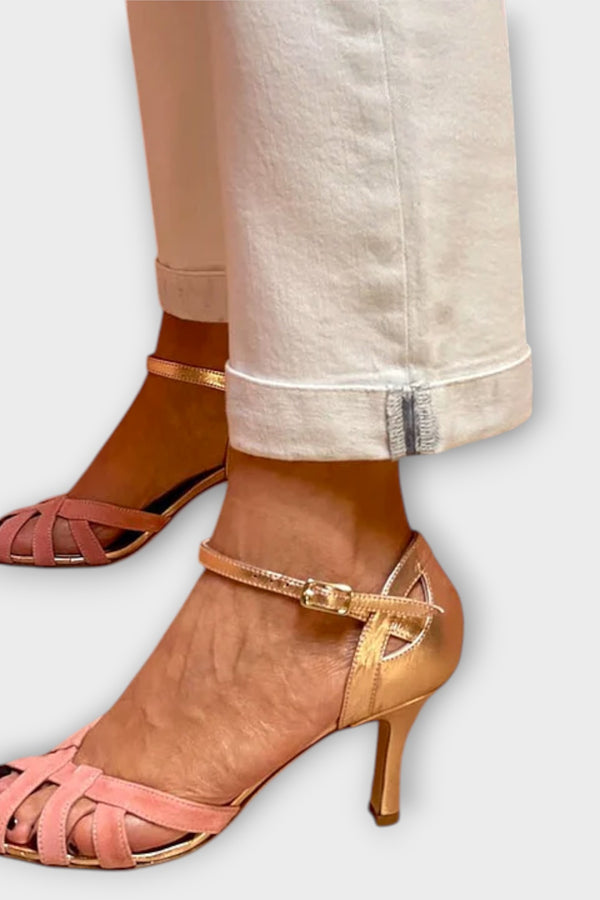 Rose - Farbige Blockabsatz-Stilettos