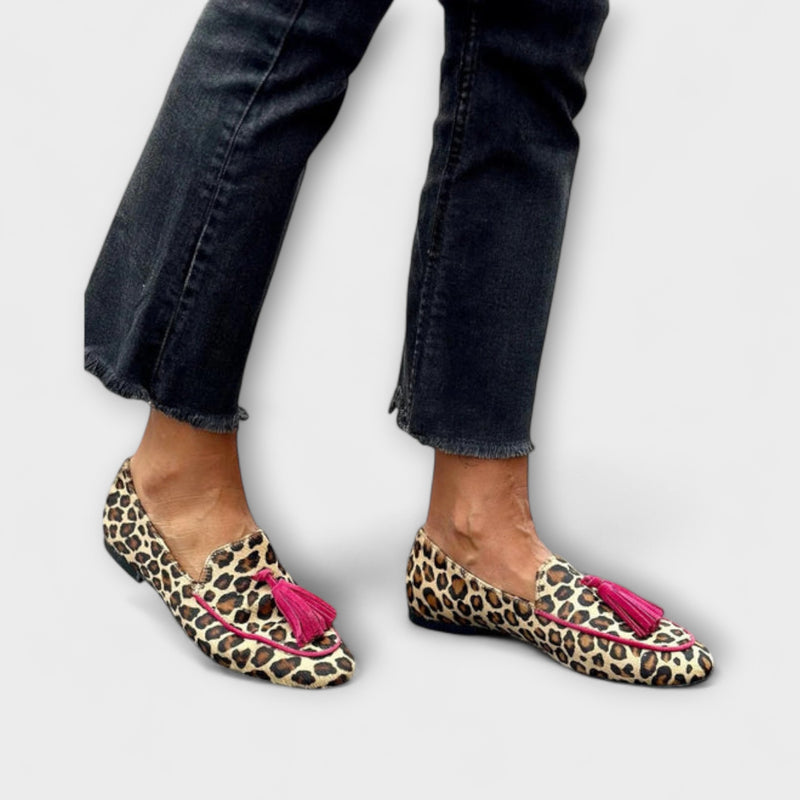 Circe – Loafer mit Leopardenmuster und Quasten