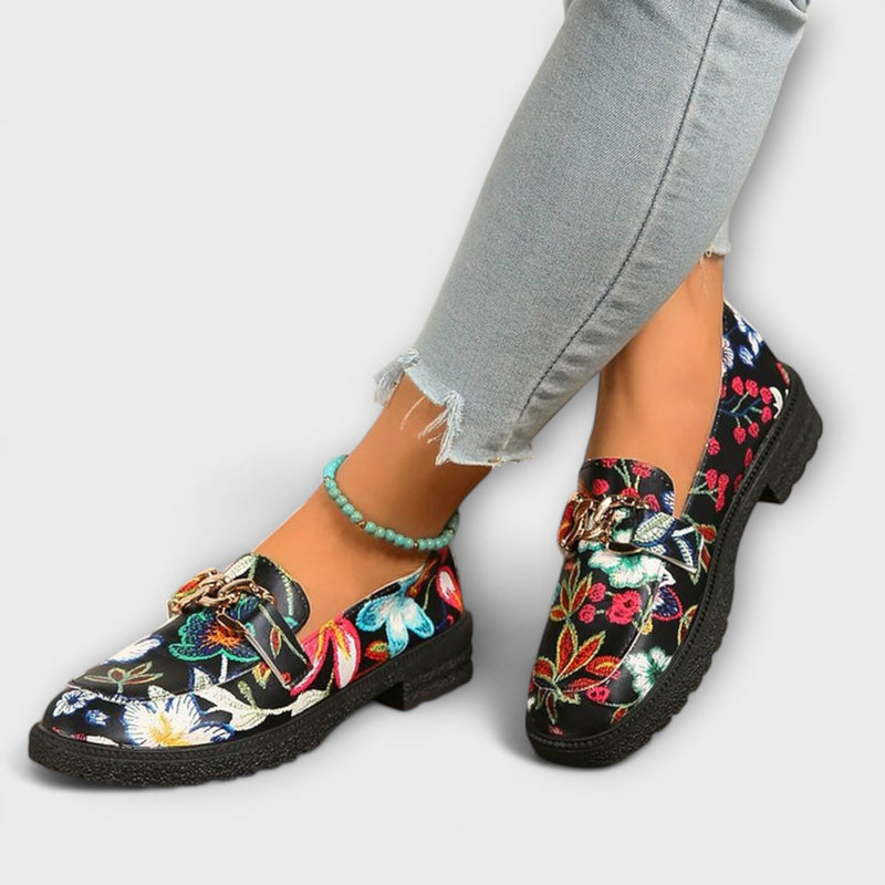 Orla – Mehrfarbige Loafer mit Blumenmuster