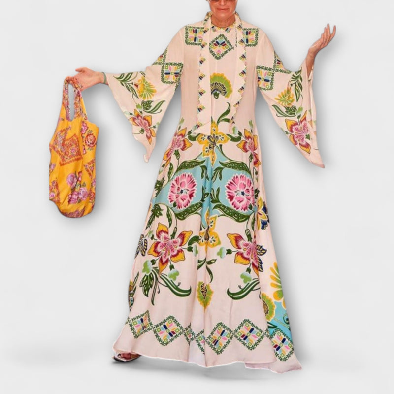 Lisa - Elegantes Maxikleid mit floralem Druck und fließendem Design