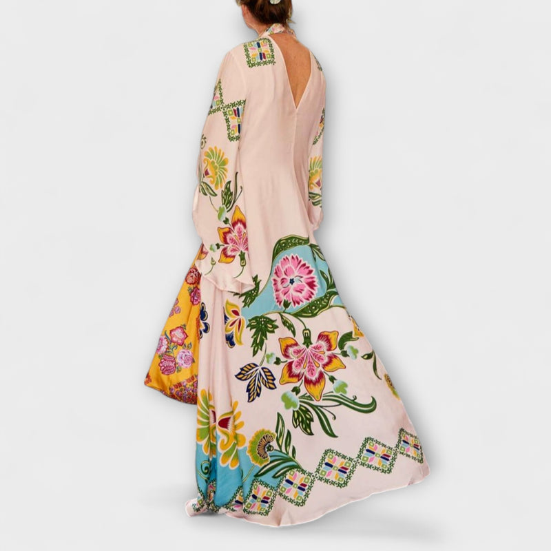 Lisa - Elegantes Maxikleid mit floralem Druck und fließendem Design