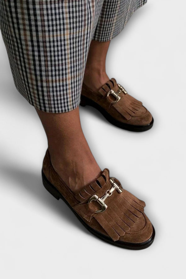 Fleur – Braune Loafer mit runder Spitze