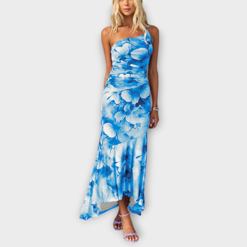 Pia - Maxikleid mit einseitiger Raffung