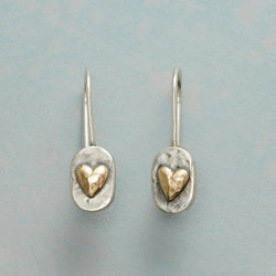 Vintage Silber Ohrringe mit Goldenem Herz