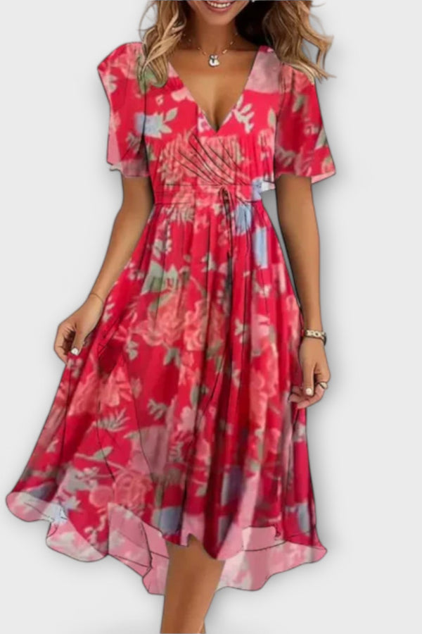 Annegret - Damen Kleid mit V-Ausschnitt