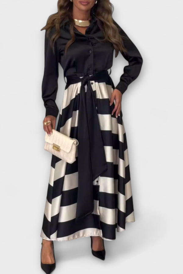 Hedda - Largo Hemdblusenkleid mit Gürtel