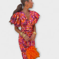 Simona - Elegantes Kleid mit V-Ausschnitt und Puffärmeln