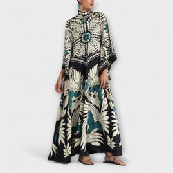 Giselle - Schickes Floral-Muster Fließendes Maxikleid