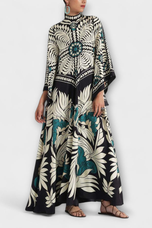 Giselle - Schickes Floral-Muster Fließendes Maxikleid