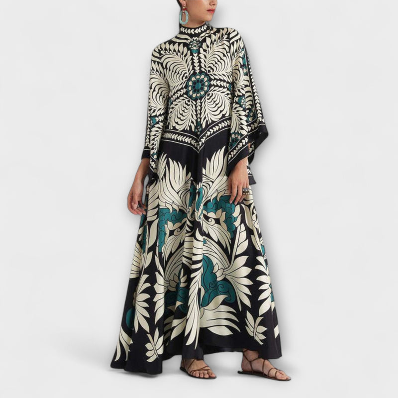 Giselle - Schickes Floral-Muster Fließendes Maxikleid