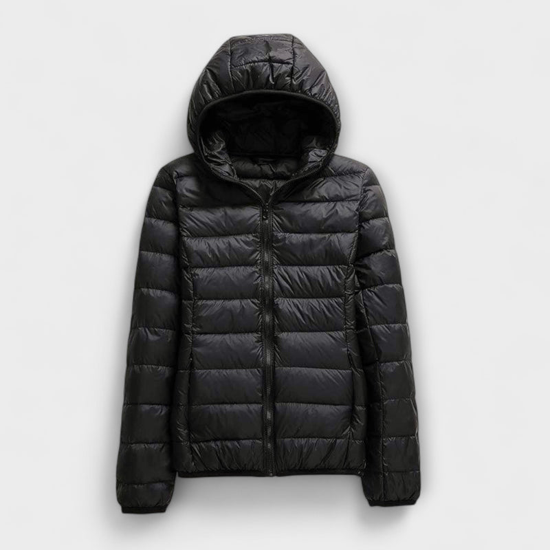 Manuela - Wasserfeste Jacke mit Weißen Entenfedern