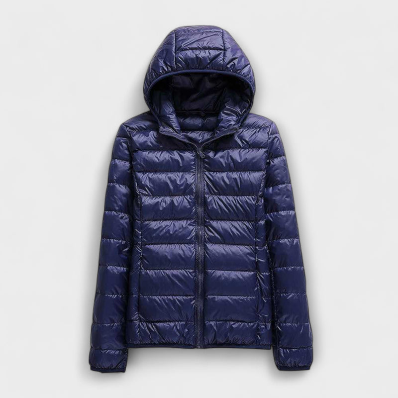 Manuela - Wasserfeste Jacke mit Weißen Entenfedern