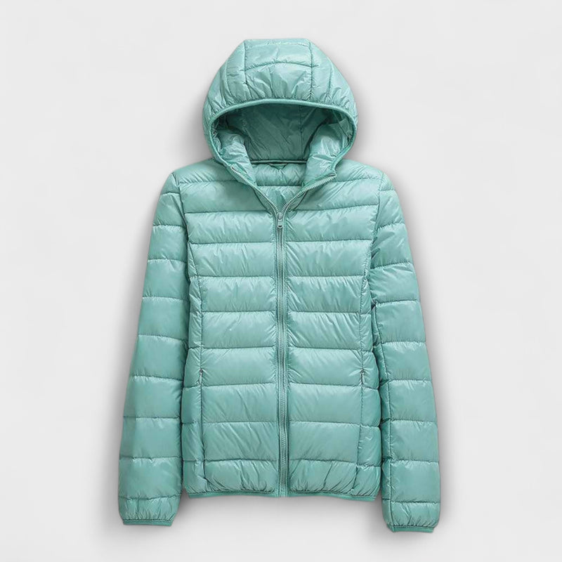 Manuela - Wasserfeste Jacke mit Weißen Entenfedern