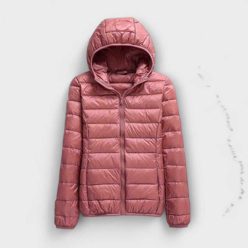 Manuela - Wasserfeste Jacke mit Weißen Entenfedern