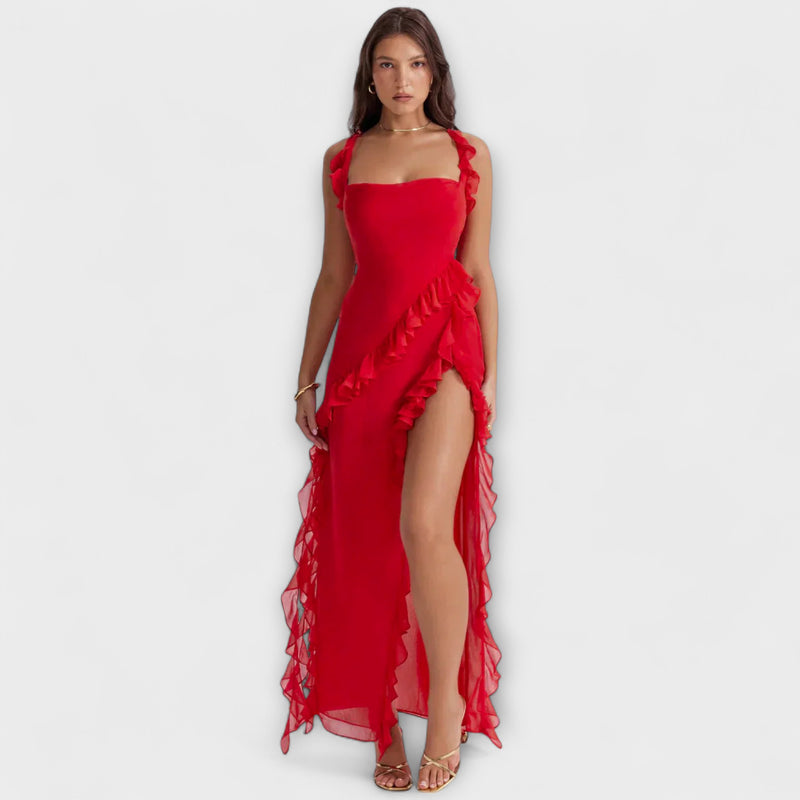 Lara - Stilvolles Maxikleid mit Schlitz