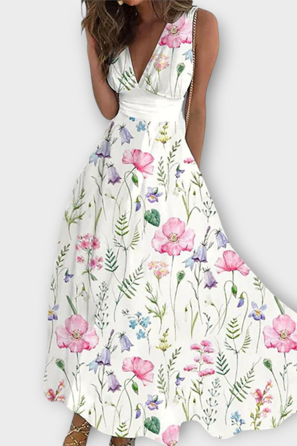 Romy - Floral V-Neck Kleid