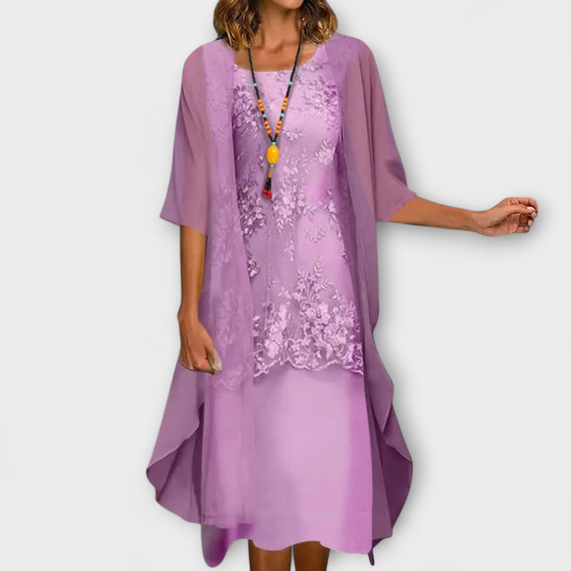 Danielle - Elegantes zweiteiliges Chiffonkleid