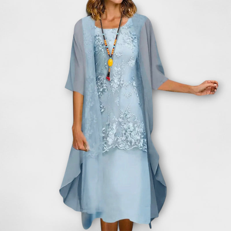Danielle - Elegantes zweiteiliges Chiffonkleid