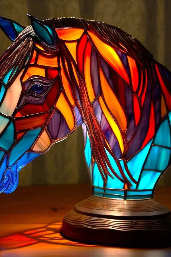 Bella - Bunte Glas-Pferdelampe mit magischem Flair