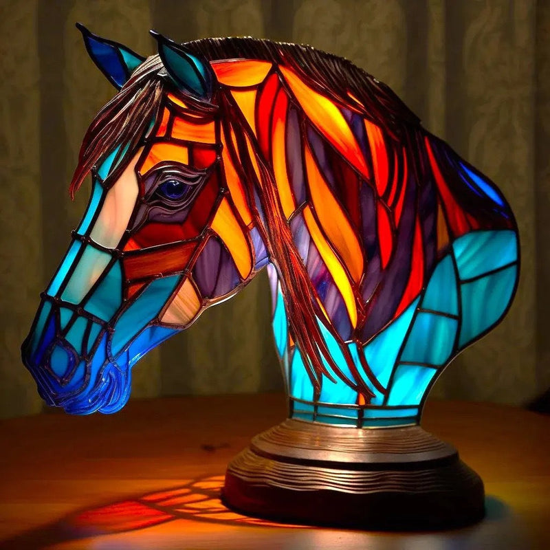 Bella - Bunte Glas-Pferdelampe mit magischem Flair