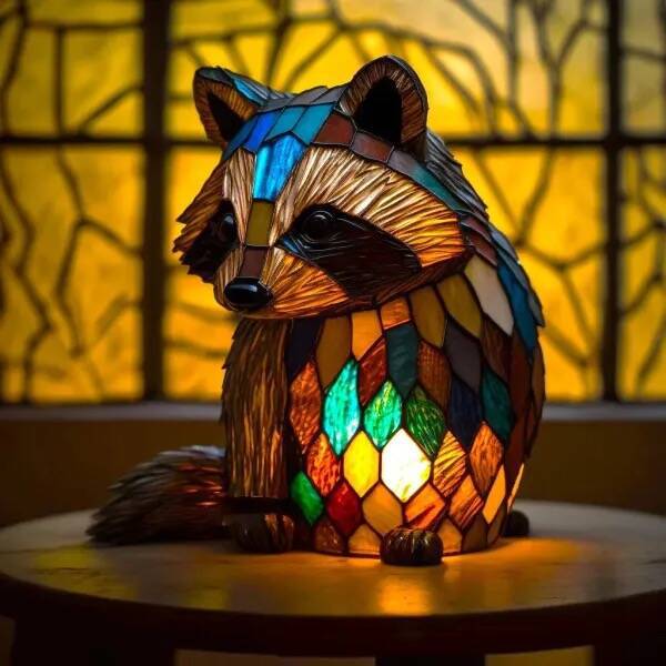 Filou - Buntglas Waschbärlampe