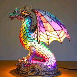 Ignis - Bunte Glas-Drachenlampe